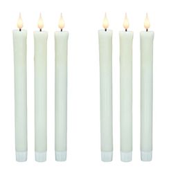 Sett med 6 LED elektroniske lys med realistisk dryppende vokseffekt White