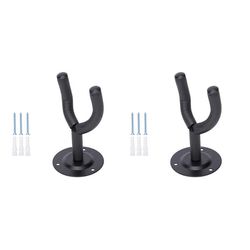 Gitarhenger, Veggfeste for gitar, bass, ukulele 2-pak Black