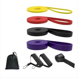 4.5TPE Motståndsband Set - 4-pack Träningsband för Draghjälp, Styrketräning och Fysioterapi
