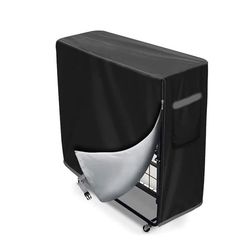 Sammenleggbart sengeteppe i svart – 210D – 99L x 38B x 114H cm