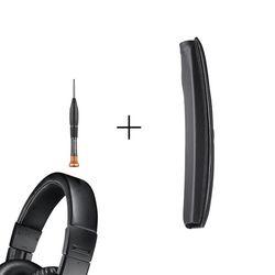 Proteinskinn hodebøylepute kompatibel med Audio-Technica ATH M50-serien – memory foam-pute med skrutrekker inkludert Black