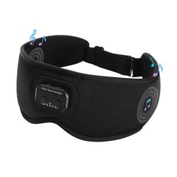 Bluetooth sovmask med 3D-mörkläggning för sömn och resor, iskylande silkeslikt tyg, avtagbara hörlurar, 100% mörkläggning, timer och upp till 15 timmars uppspelning