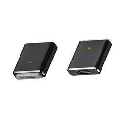 100W Type-C hunn til MagSafe 3-adapter — aluminiumlegering, PD 20V 5A rask lading med LED-indikator, kompatibel med MacBook Air/Pro (CF/MAG3-BK) Black