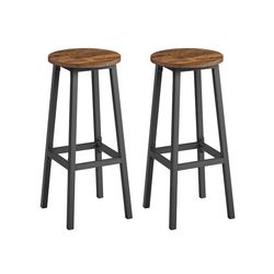 Barstolsset om 2 - Vintage brun-svart - Med fotstöd - Sitthöjd 74 cm