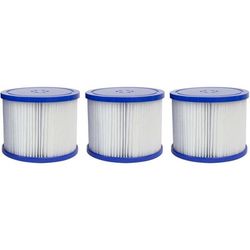 Set om 3 filterpatroner - Papper+PP - Vit - Ø10,3xH7,8 cm