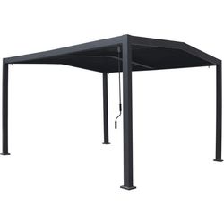 Bioklimatisk pergola tak 2 sluttningar "Victoria" i aluminium och metall - 3,5 x 4 m - Grå