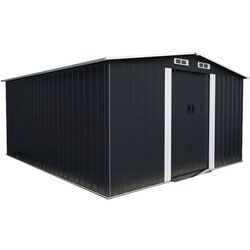 Redskabsskur til opbevaring Boston i gråt metal 13,18 m² 338 x 390 x 193 cm