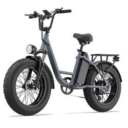 URLIFE E20 Pro Grå – Fabriksdirekt 1500W peak 45km/h 48V15,6Ah batteri 65km räckvidd 20×4.0″ fettdäck 7‑växlad skivbromsar stötdämpning IP54