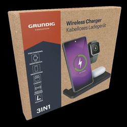 Grundig trådlöst laddställ 3 i 1 / 3 i 1 trådlös laddare mobil smartwatch earbuds / Qi laddstation