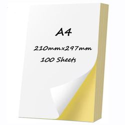 Självhäftande skrivarpapper matt A4 – 100-pack