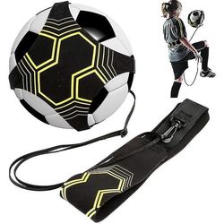 Elastisk fotballtrener i gul og svart - Justerbart treningsbelte for teknikk og ballkontroll