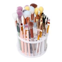 UNIQ Makeupbørsteholder og organizer for 49 børster - Hvit