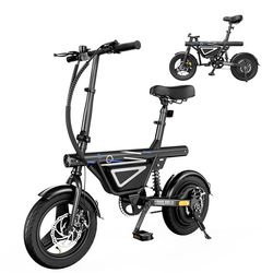 Elcykel iScooter EB1S - Motor 500W - Batteri 36V 12Ah - Däck 14 tum - Maxhastighet 25 km/h - Räckvidd 30-50 km - Svart