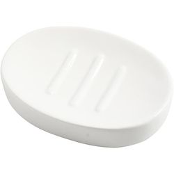 Tvålkopp av porslin - Vit - 13,5x10x2,5 cm