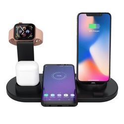 Laddningsstation för Mobil, Apple Watch & AirPods - Induktion - Svart