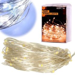 Lyslenke / LED-lenke - 5m - Kaldhvit