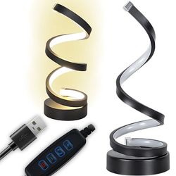 Spiraali-LED-lamppu - Pöytävalaisin USB-liitännällä, valonsäädöllä ja 3 värillä