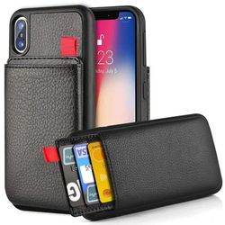 iPhone X/XS - Deksel / Mobildeksel med Skjult Kortlomme / Kortholder
