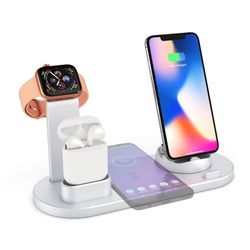 Laddningsstation för Mobil, Apple Watch & AirPods - Induktion - Silver