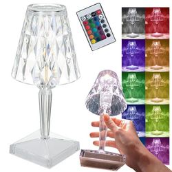 Bordlampe LED krystall RGB USB fjernkontroll