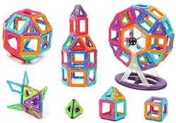 Magnetic Tiles - Magnetiske Klosser - Bygg med Magneter - 40-delar + pariserhjul