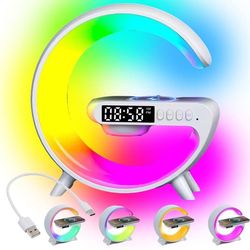 RGB vækkeur - Med trådløs oplader og højttaler