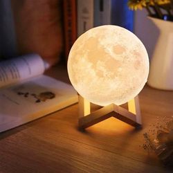 Lampe - Moon Lamp 15 cm / Nattlampe - Månelampe - Endrer farg