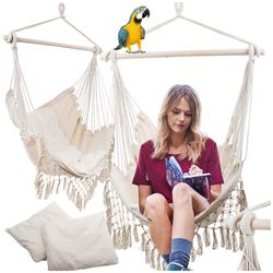 Hängmatta stol - Boho hammock med kuddar