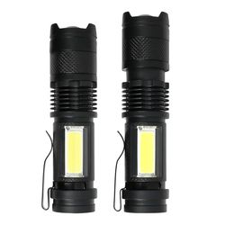 Lommelykt COB oppladbar 2 stk