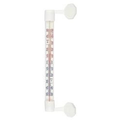 Termometer med sugekopp utendørs hvit 21 cm
