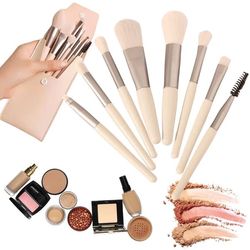 Makeupbørstesæt 8 dele - Professionelle øjenbørster med etui