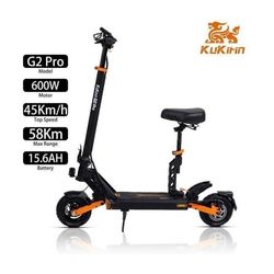 Trottinette Elektrisk KuKirin G2 Pro 45 km/h, 58 km Autonomi, IP54, Skivbromsar, Dubbelfjädring