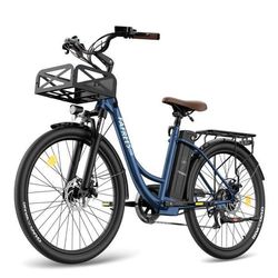 Fafrees F26 Hållbar elcykel 26 tum, 36V 20,3Ah, 250W 25km/h, City E-Bike Räckvidd 80-200 km, Last 120kg blå
