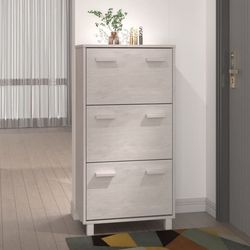 Skoskåp HAMAR vit 59,5x35x117 cm massiv furu