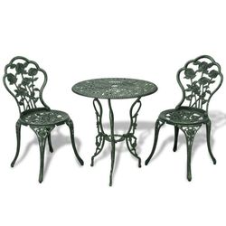 Caféset 3 delar gjuten aluminium grön