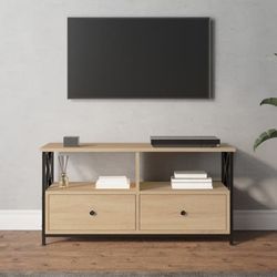 Tv-bänk sonoma-ek 90x33x45 cm konstruerat trä & järn