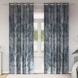 Sammetsgardiner 2 pcs Silvergrå 245 x 140 cm Sammet