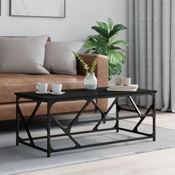 Soffbord svart 100x50x40 cm konstruerat trä