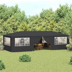 Professionellt partytält med väggar 4x9 m antracit 90 g/m²