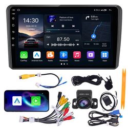 Fortdows Bilstereo Bilradio 9 tum för Audi A3 8P 2003-2012, 4+64 GB, CarPlay Android Auto, WiFi 6, AHD Backkamera
