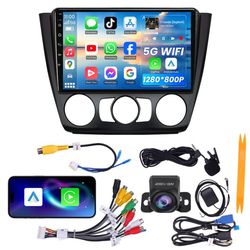 Fortdows Bilstereo Bilradio 9 tum för BMW 1-serie E81 E82 E87 E88 2004-2011, Quad-Core 4+64 GB, CarPlay Android Auto, WiFi 6, GPS, Bluetooth, AHD Backkamera