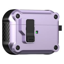 Til AirPods Pro 3 beskyttelsesdeksel i TPU + PC-skall med krok / karabinkrok - Lilla