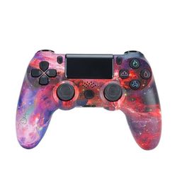 Trådlös spelkontroll för PS4 Game med högtalare och stereoheadsetuttag - Röd himmel