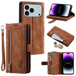 Til iPhone 17 Pro Max Deksel med glidelås og 9 kortspor