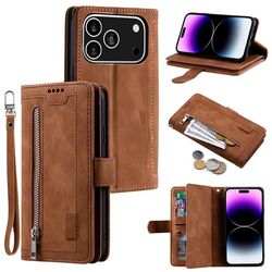 Til iPhone 17 Pro Deksel med glidelås og 9 kortspor