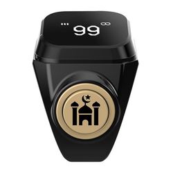 Smart Tasbih Zikr Ring Digital teller Bluetooth Azan Alarm Bønnepåminnelse 22mm