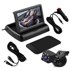 Ryggekamera Babymonitor Bil 4,3" HD 1080P Vidvinkel Infrarødt Nattkamera