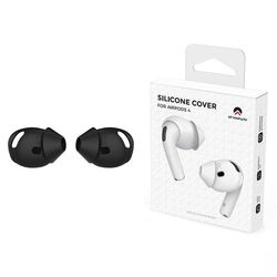 Sklisikre ørepropper i silikon til AirPods 4 – sklisikre og støyisolerende.