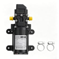 12 V självsugande membranpump 60 W – 4,5 l/min, tryckbrytare, för husbil/båt/trädgård
