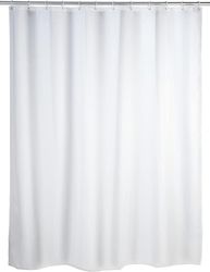 Duschdraperi 180x180 cm, vitt duschdraperi, tvättbar textil, 180x180 cm